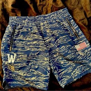 Darc Sport blue camouflaged athletic shorts